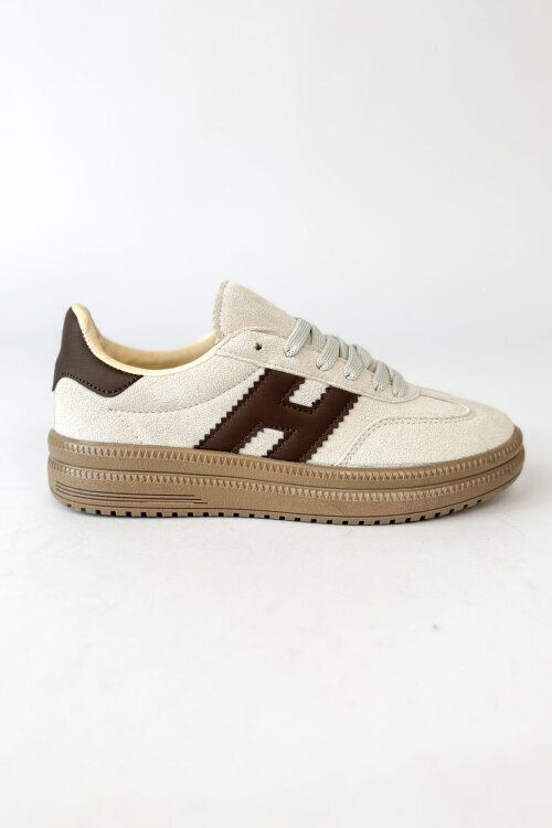 Nola Serisi Bej Süet Sneaker-Çanta-Gözlük Üçlü Set (1)