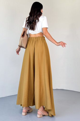 PNT-07410 Vizon Dokuma Kuşaklı Şalvar Etek Pantolon - 3