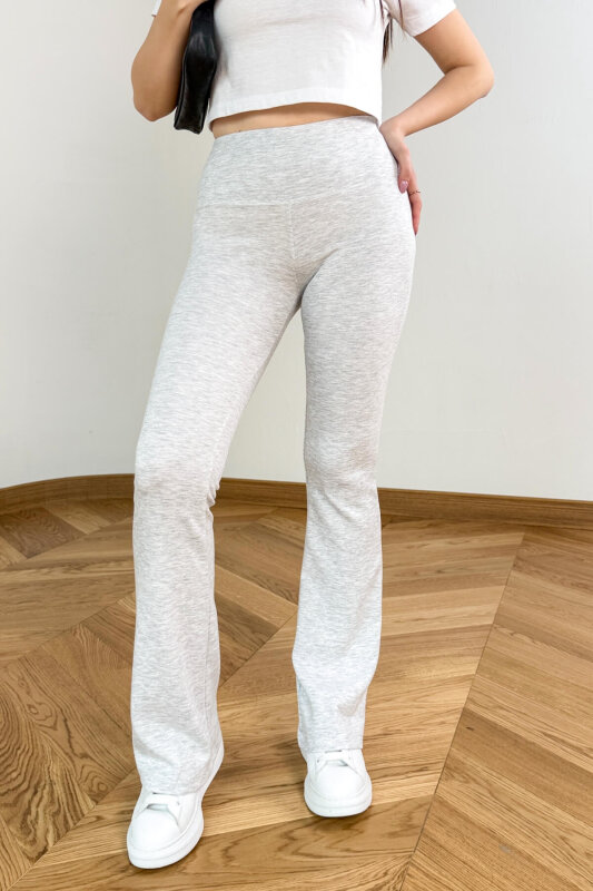 PNT-07428 Gri Ekstra Yüksek Bel Modal Pantolon - 3