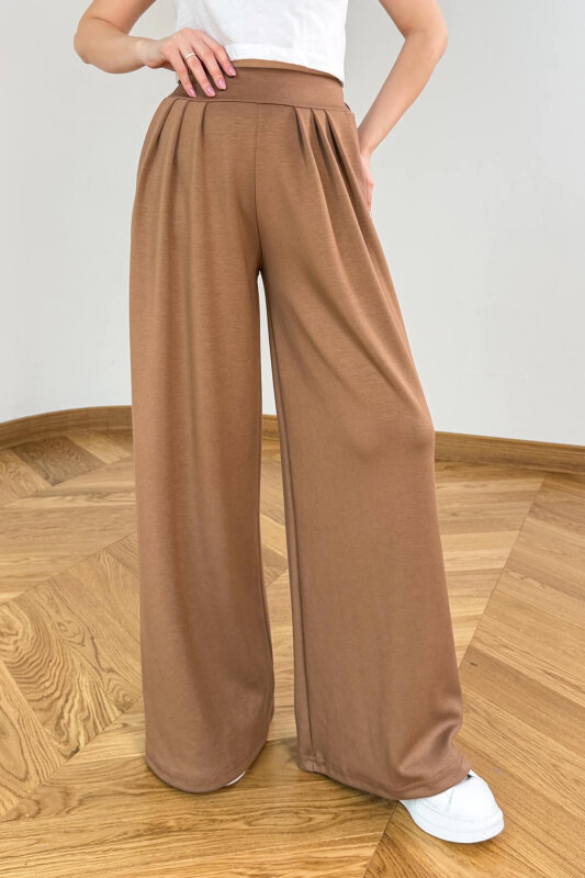 PNT-07429 Vizon Üçlü Piliseli Yüksek Bel Modal Pantolon - 1