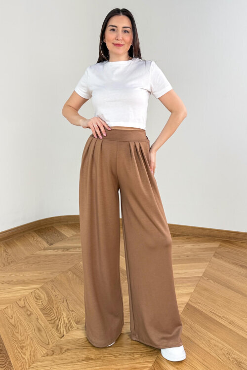 PNT-07429 Vizon Üçlü Piliseli Yüksek Bel Modal Pantolon (1)