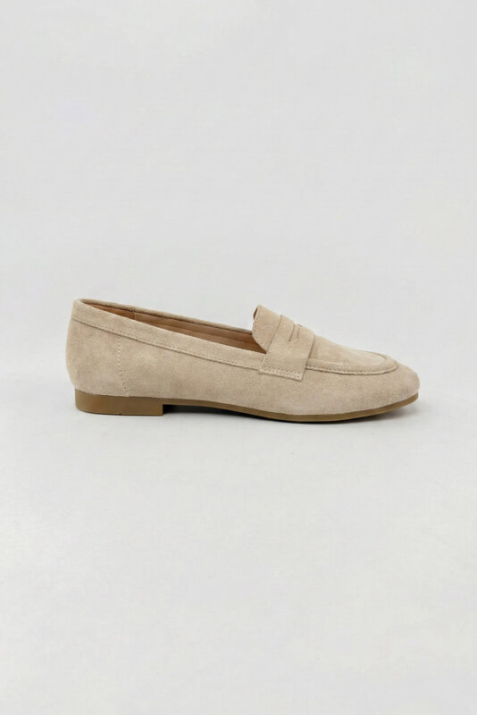 Prestige Serisi Bej Süet Loafer-Çanta-Kemer Seti - 2