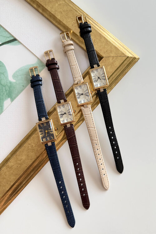 Rush Lacivert Kadran Lacivert Deri Dokulu Kordon Kadın Kol Saati - 2