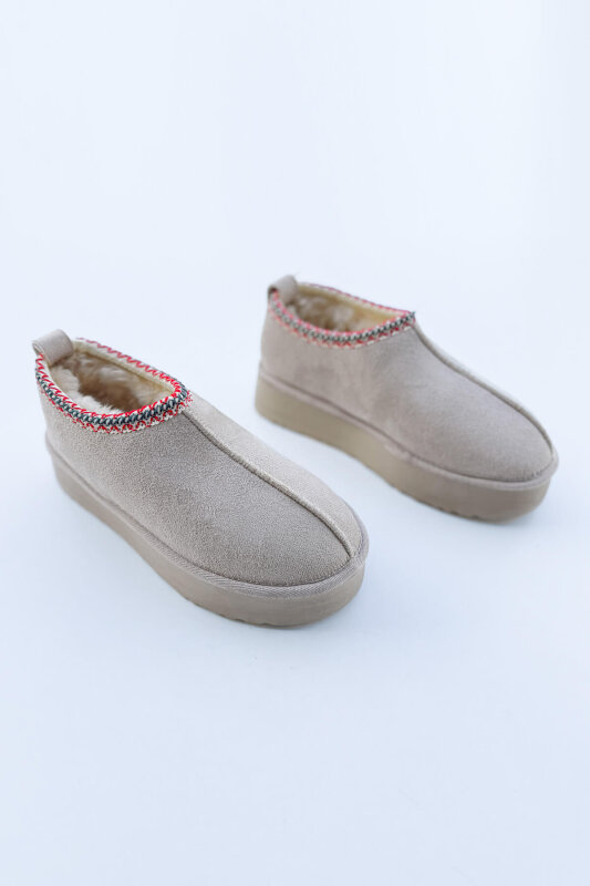 SET2026 Taş Rengi Üçlü Bilek Boy Ayakkabı-Çanta-Şapka Deri Üçlü Set - 9