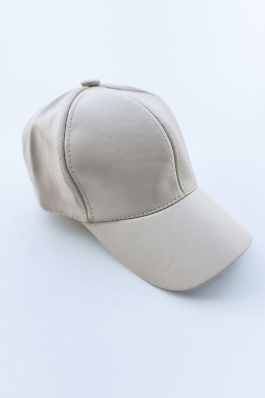 SET2026 Taş Rengi Üçlü Bilek Boy Ayakkabı-Çanta-Şapka Deri Üçlü Set - 10