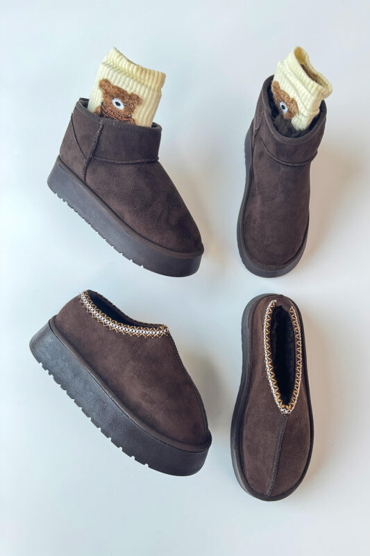 SET2030 Acı Kahve Bilek Boy - Orta Boy İkili Bot Seti - Ücretsiz Kargo - 1