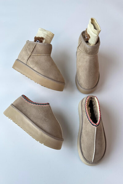 SET2030 Taş Rengi Bilek Boy - Orta Boy İkili Bot Seti - Ücretsiz Kargo