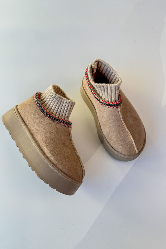 SET2031 Vizon Örgü Detaylı - Bilek Boy - Orta Boy Üçlü Bot Seti - 4