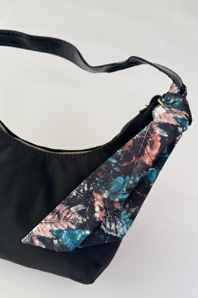 SET2033 Siyah Orta Boy Bot - Fularlı Çanta - Şal Üçlü Set - 5