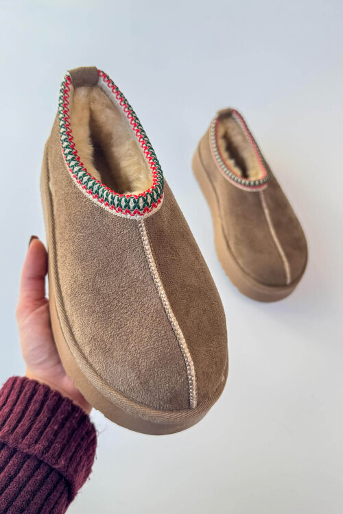 SET2043 Vizon Bilek Boy Bot-Kürklü Çanta-Şal Üçlü Set - 2