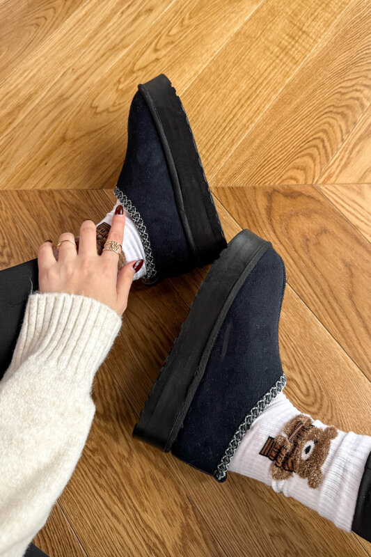 SET2044 Siyah Bilek Boy Bot-Şapka-Çanta Kürklü Üçlü Set  - 5