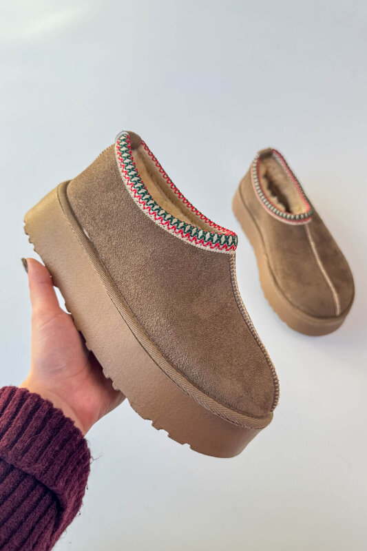 SET2044 Vizon Bilek Boy Bot-Şapka-Çanta Kürklü Üçlü Set - 2