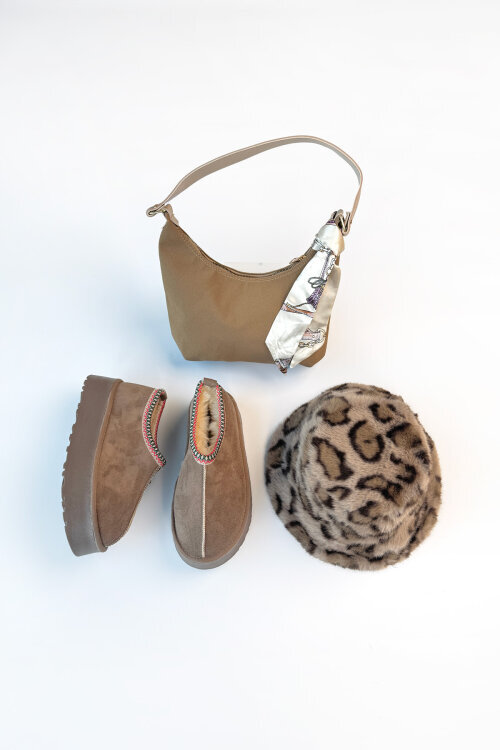 SET2045 Vizon Bilek Boy Bot-Bucket Şapka-Çanta Üçlü Set