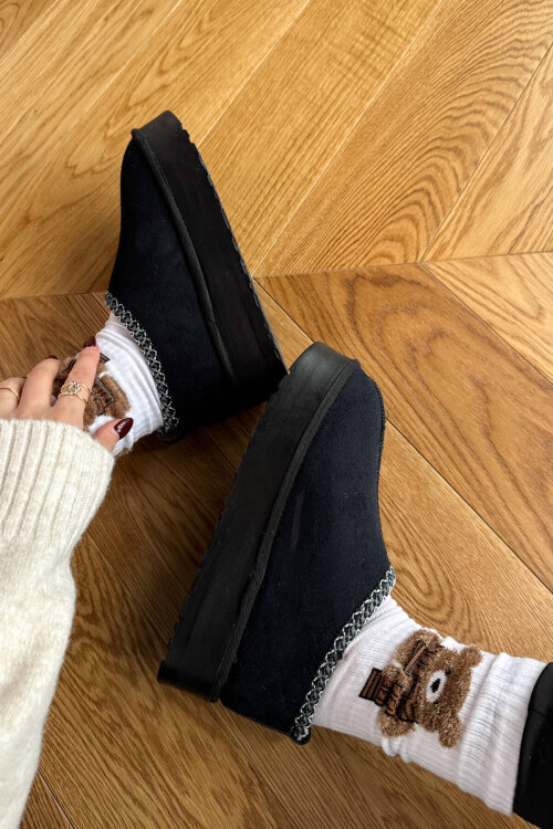 SET2048 Siyah Bilek Boy Bot-Çanta-Şal Üçlü Set - 2