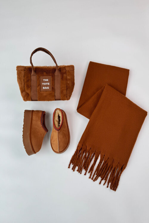 SET2048 Taba Bilek Boy Bot-Çanta-Şal Üçlü Set - 1