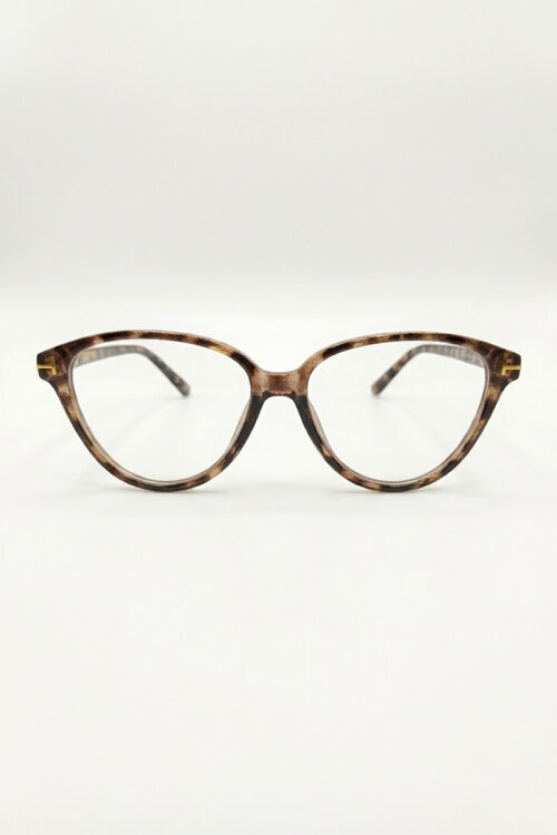 ŞFF-006 Vizon Leopar Şeffaf Kalın Çerçeveli İmaj Gözlüğü - 2