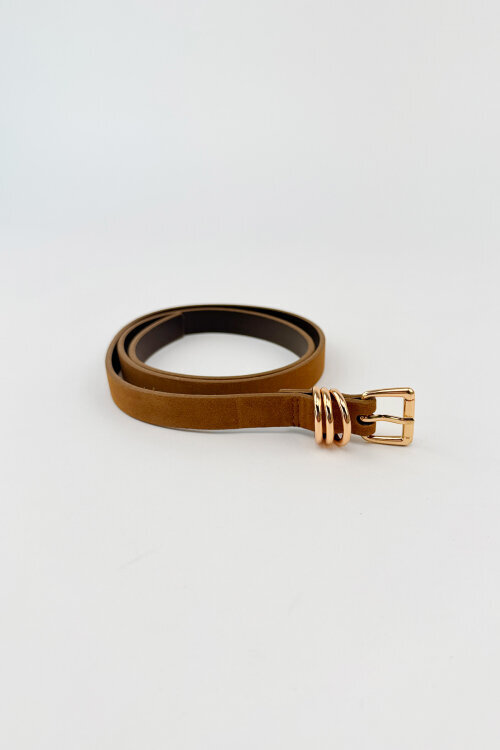 Sienna Serisi Taba Süet Babet-Çanta-Kemer-Saat Seti - 4