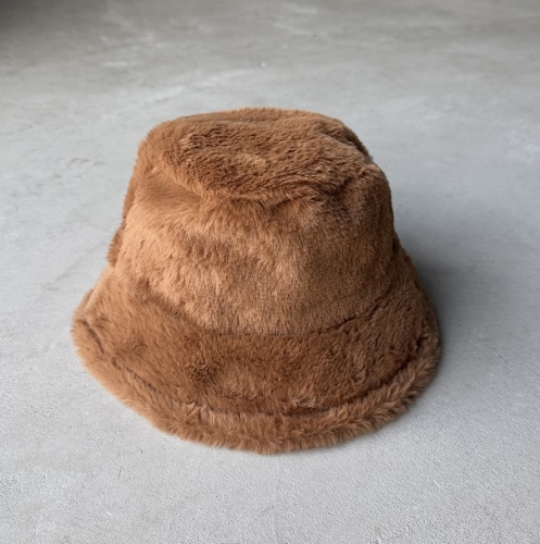 ŞPK-2003 Taba Kürklü Kumaş Bucket Şapka - Cappmoda
