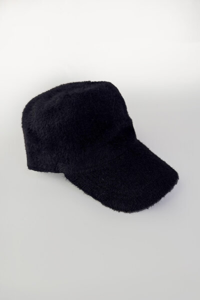 ŞPK-2004 Siyah Tüylü Dokulu Cap - Cappmoda
