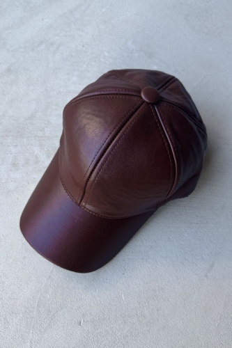 ŞPK-2005 Bordo Suni Deri Cap Şapka 