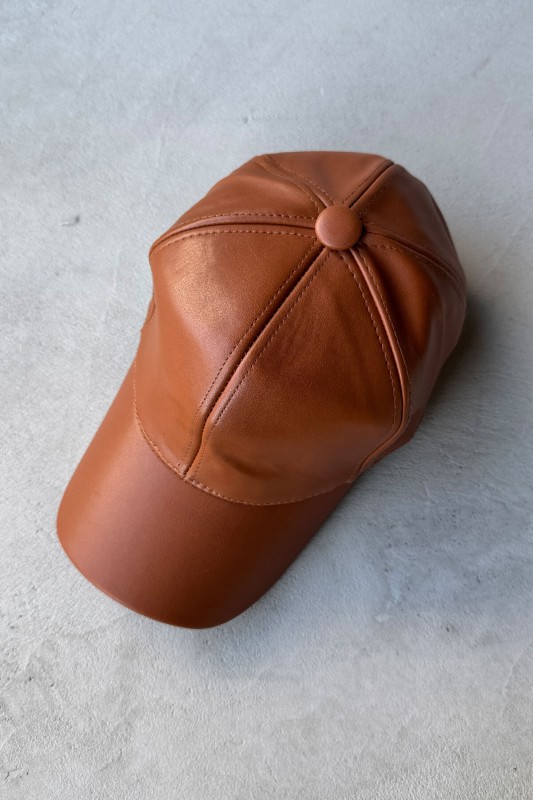 ŞPK-2005 Taba Suni Deri Cap Şapka - 5