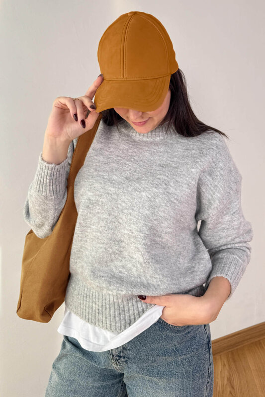 ŞPK-2010 Taba Süet Basic Cap Şapka  - 1