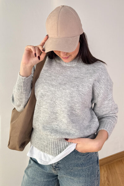 ŞPK-2010 Taş Rengi Süet Basic Cap Şapka - Cappmoda