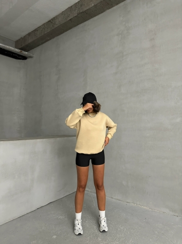 SWT-14275 Vizon Bring To Me Life Yazı Kabartma Baskılı Üç İplik Şardonlu Sweatshirt - 4