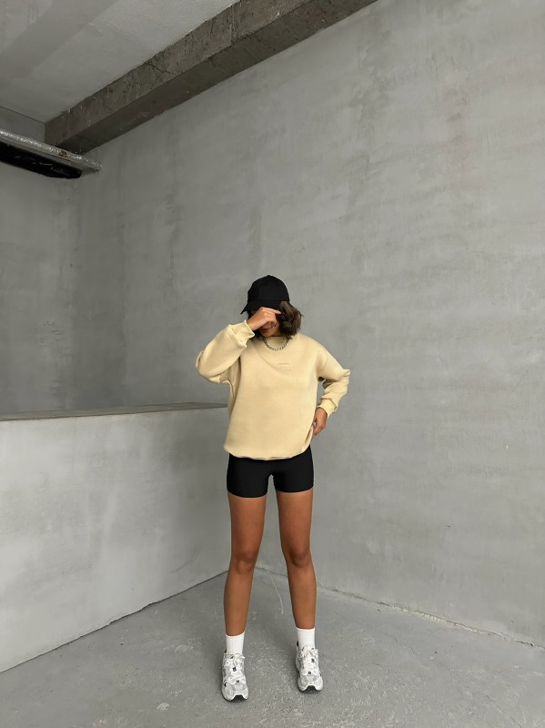 SWT-14275 Vizon Bring To Me Life Yazı Kabartma Baskılı Üç İplik Şardonlu Sweatshirt - 4