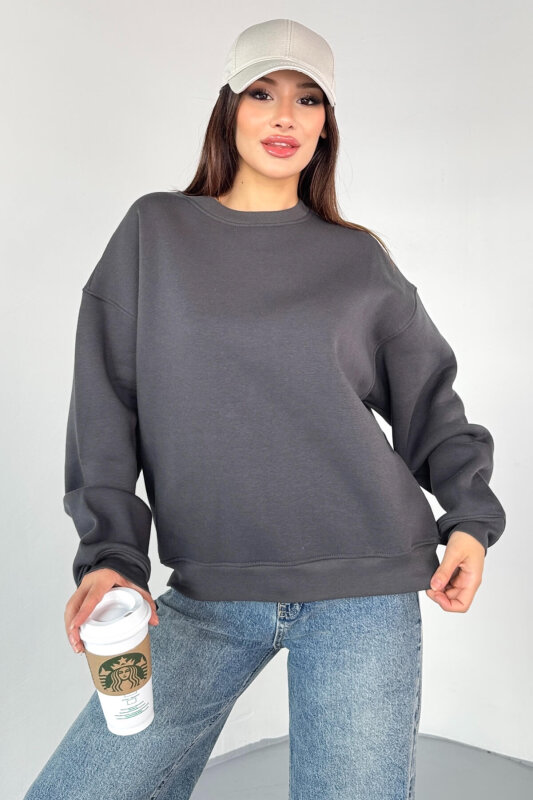 SWT-1652 Füme Basic Oversize Sweatshirt - 3