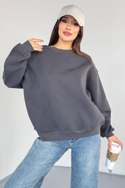 SWT-1652 Füme Basic Oversize Sweatshirt - 4