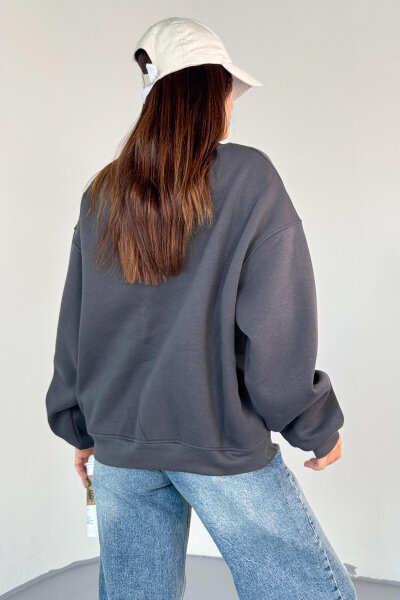 SWT-1652 Füme Basic Oversize Sweatshirt - 5
