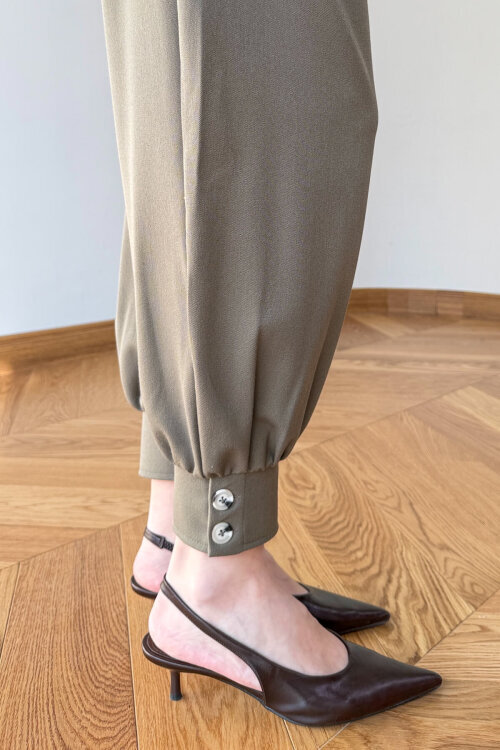 TKM-126705 Mint Kruvaze Ceket & Düğme Detaylı Şalvar Pantolon İkili Takım - 4