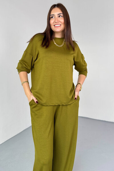 TKM-13344 Haki Modal Kumaş Basic İkili Takım - 2