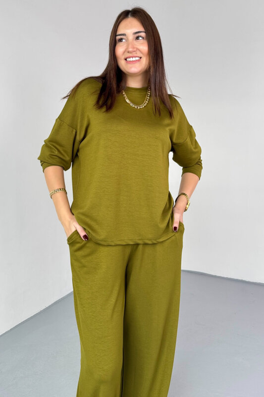 TKM-13344 Haki Modal Kumaş Basic İkili Takım - 2