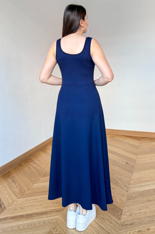 TKM-13369 Lacivert Bluz Elbise Modal Kumaş İkili Takım - 6