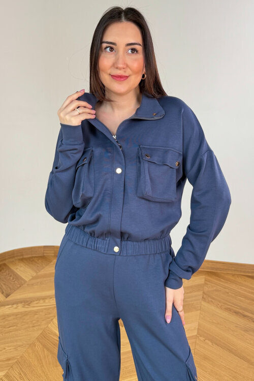 TKM-13372 İndigo Kargo Cepli Çıtçıtlı Modal İkili Takım (1)
