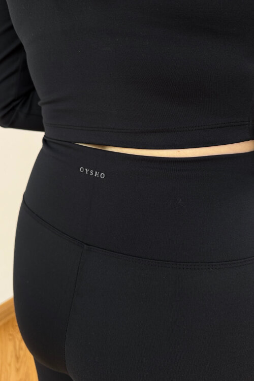 TKM-13373 Siyah Nefes Alan Kumaş İkili Tayt Takım - 6