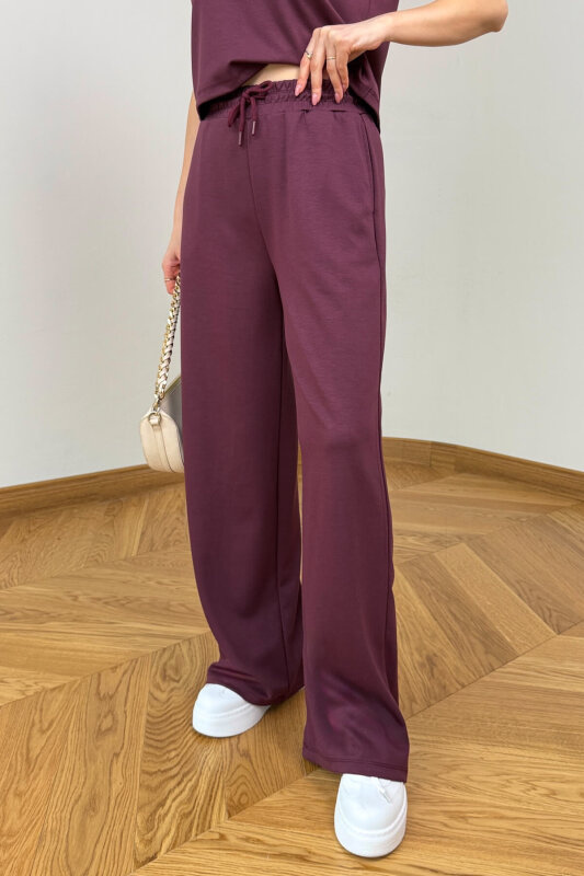 TKM-6698 Bordo Polo Yaka Modal Kumaş İkili Takım - 3