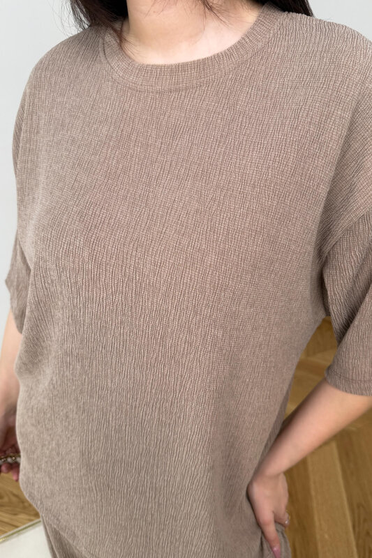 TKM-6785 Bej Salaş Kesim Bürümcük Kumaş İkili Takım - 5