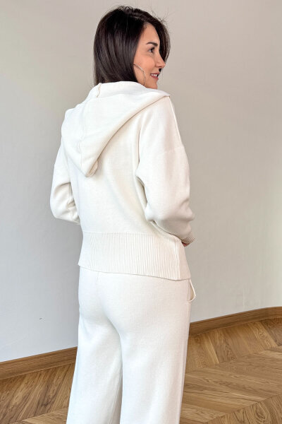 TKM-902 Taş Rengi Çelik Örgü Çift Fermuarlı Kapüşonlu İkili Takım - 4