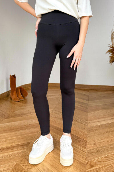 TYT-1540 Siyah Yüksek Bel Polarlı Tayt - Cappmoda