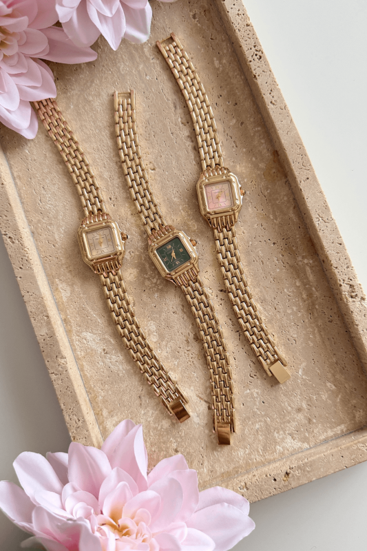 Vanessa Gold Pudra Kare Kadran Çelik Kordon Kadın Kol Saati - 2