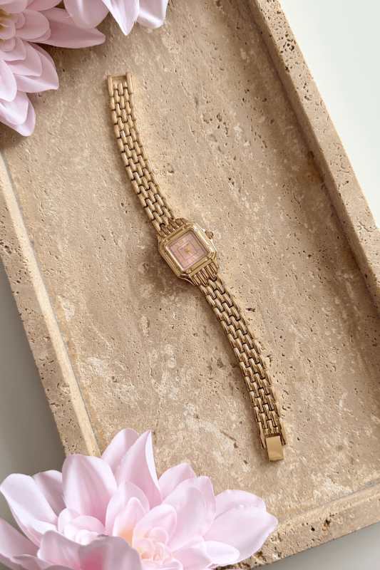 Vanessa Gold Pudra Kare Kadran Çelik Kordon Kadın Kol Saati - 1