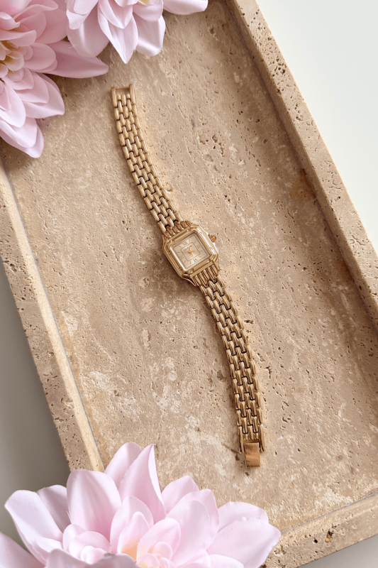 Vanessa Gold Yeşil Kare Kadran Çelik Kordon Kadın Kol Saati - 1