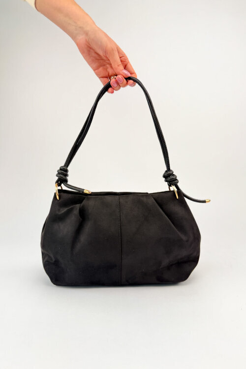 Velora Serisi Siyah Süet Babet-Çanta-Kemer-Gözlük Seti - 3