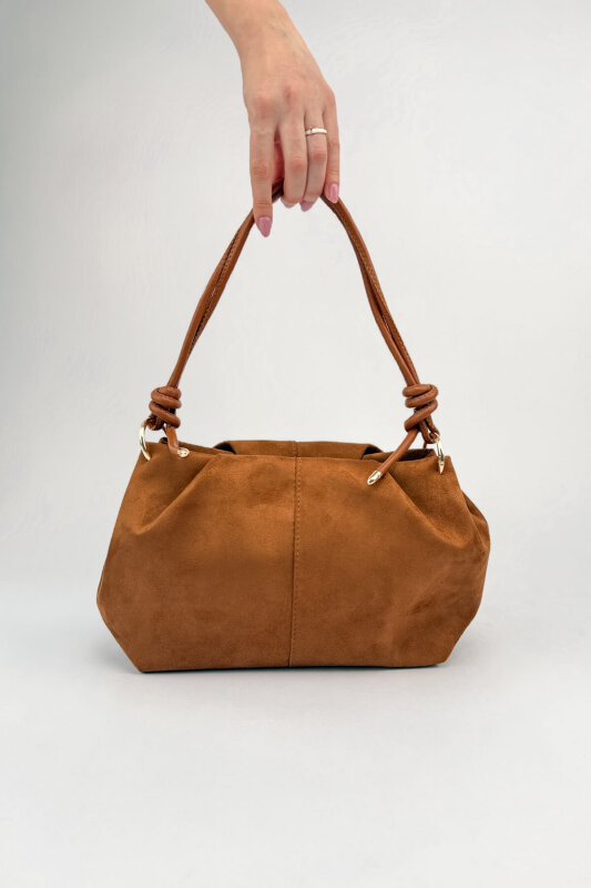 Velora Serisi Taba Süet Babet-Çanta-Kemer-Gözlük Seti - 3