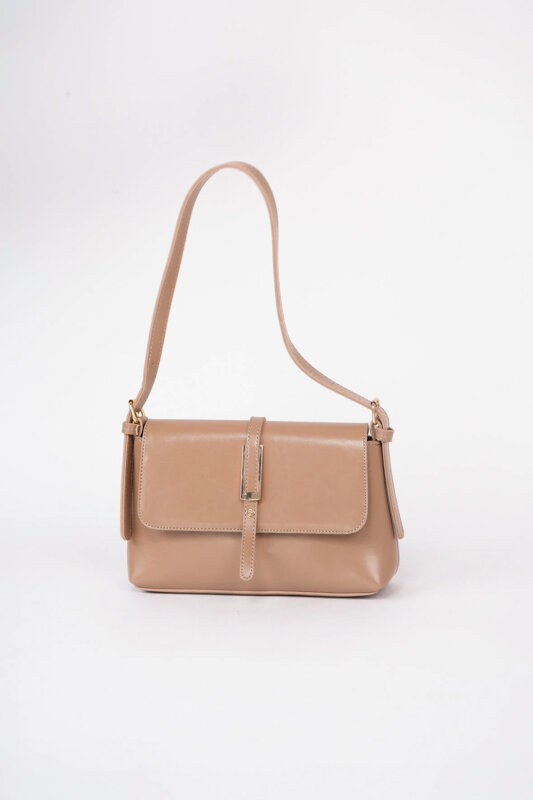 Vernis Serisi Bej Rugan Babet-Çanta-Kemer Seti - 3