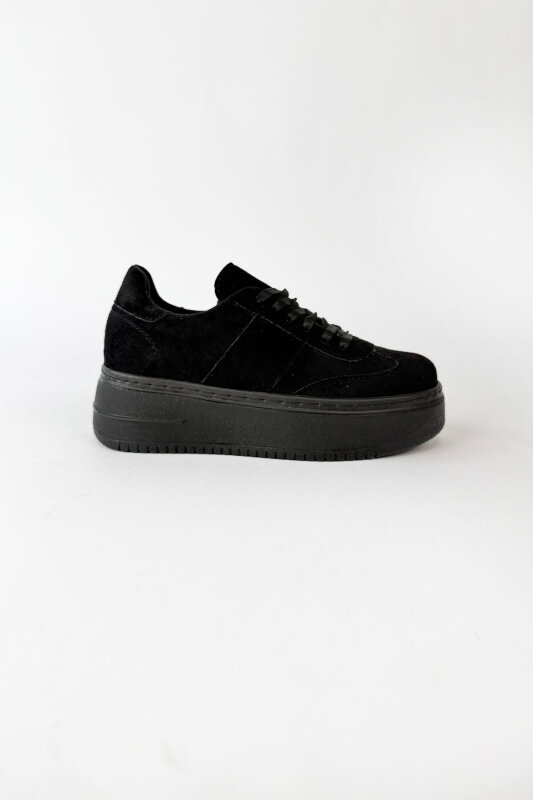 Vesper Serisi Siyah Süet Dokulu Sneaker-Çanta-Gözlük Seti - 2