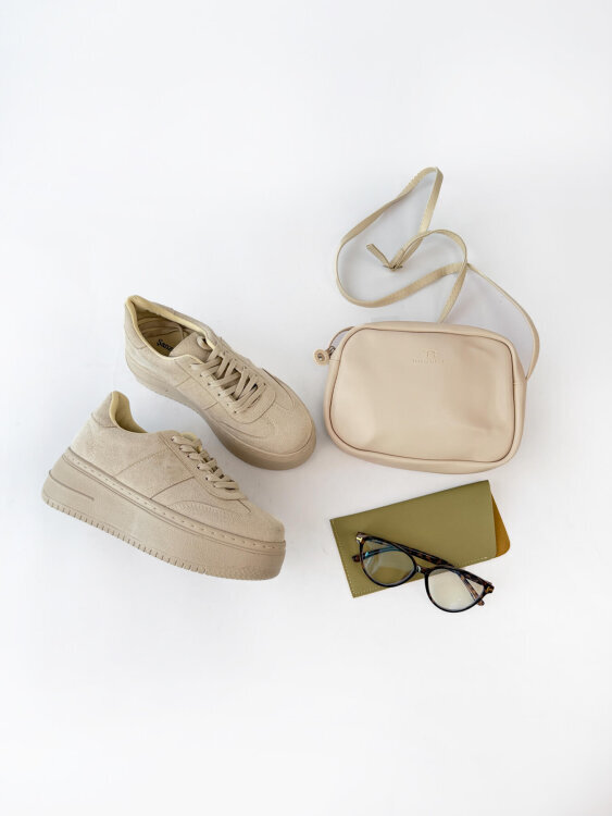 Vesper Serisi Vizon Süet Dokulu Sneaker-Çanta-Gözlük Seti